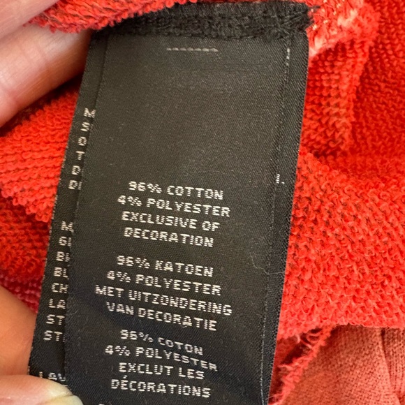 Harley-Davidson Red Ombre Crew Neck distressed Long sleeve Raw Hem motorcycle L - Picture 12 of 14